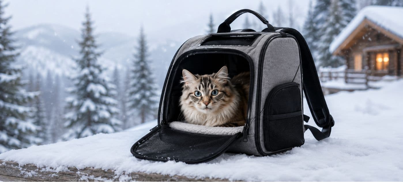 Sac à dos chat en hiver : test, précautions et conseils par temps froid Image