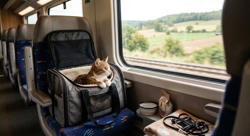 Voyager en train avec son chat : règles SNCF, tarifs et conseils 2026 Image