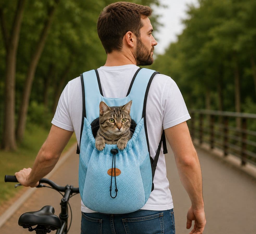 sac a dos pour chat randonnée vert